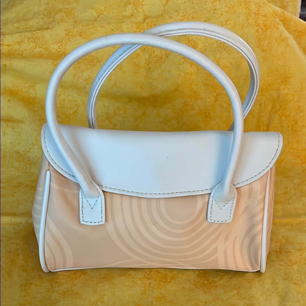 Estee Lauder Mini Bag White and Cream Quilted Design